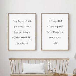 Winnie The Pooh Quote. Baby Shower Gift. Nursery Decor. Nursery Sign. Nursery Quote Print. Baby Room Wall Art. Set of 2 Prints.