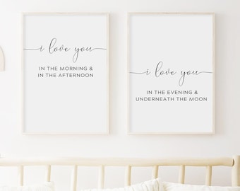 I Love You In The Morning And In The Afternoon Print. Nursery Quotes Wall Art. Kid's Room Decor. Song Lyrics Wall Art.