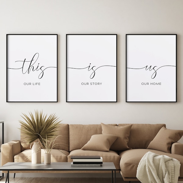 This is Us Sign. Living Room Wall Decor. Home Decor Signs. This Is Us,Our Life Our Story Our Home Printable. Home Decor Print.