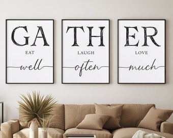 Gather Sign Kitchen Print: Eat Well, Laugh Often, Love Much (Digital Download)
