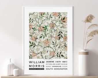 William Morris Jasmine Print, Art Nouveau Floral Wall Art