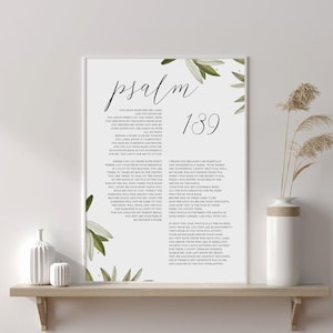 Psalm 139 Wall Art. Bible Verse Print. Christian Home Decor. Christian Wall Art. Psalm 139 Print. Bible Quote.