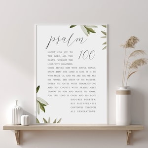 Psalm 100 Print. Bible Verse Wall Art. Christian Home Decor. Christian Wall Art. Psalm 100 Printable. Bible Quote. Bible Verse Print.