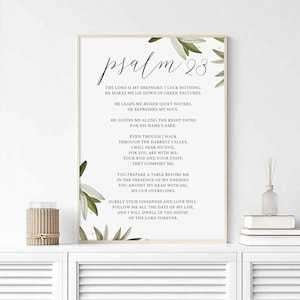 Psalm 23 Wall Art. Bible Verse Print. Christian Home Decor. Scripture Printable Art. Christian Gift. Christian Wall Art. Psalm 23 Scripture.
