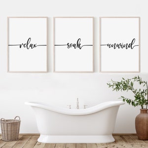 Relax Soak Unwind badkamerprintset (digitale download)