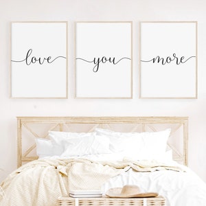 Love You More Print Set, Minimalist Wall Art (Digital Download)