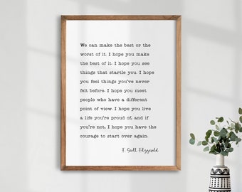 F. Scott Fitzgerald Quote Print, Inspirational Wall Art (Digital Download)
