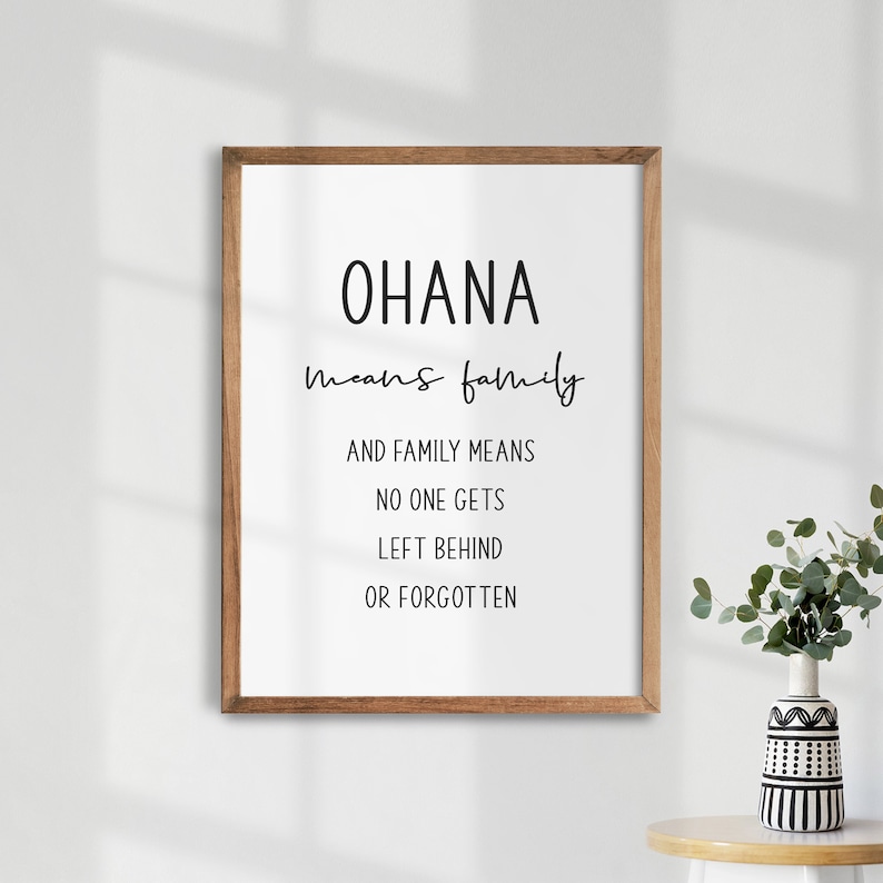 Ohana Bedeutet Familie Druck. Familie Wandkunst. Home Wand Etsy.de