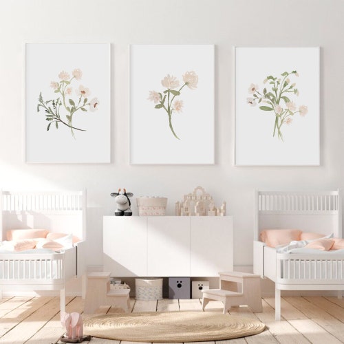 Baby Girl Nursery Wall Decor Floral Nursery Print Floral Etsy