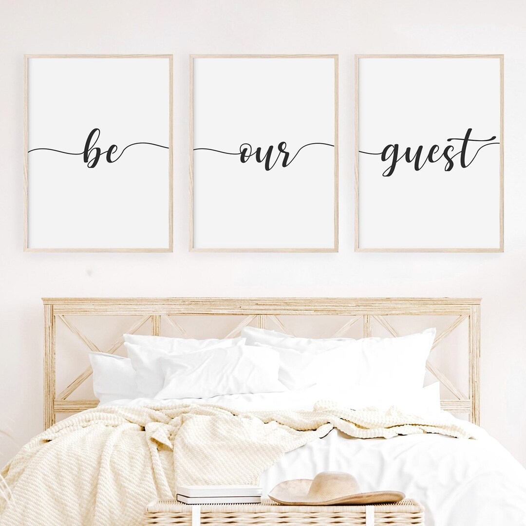 Be Our Guest Sign. Set of 3 Prints. Guest Room Decor. Be Our Guest Wall