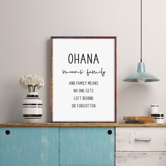 Ohana Means Family Print. Family Wall Art. Home Wall Decor. | Etsy