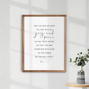 Bible Verse Printable. Romans 15:13. Scripture Wall Art. Christian Gift. Christian Wall Decor. Bible Verse Wall Art. Bible Typography.