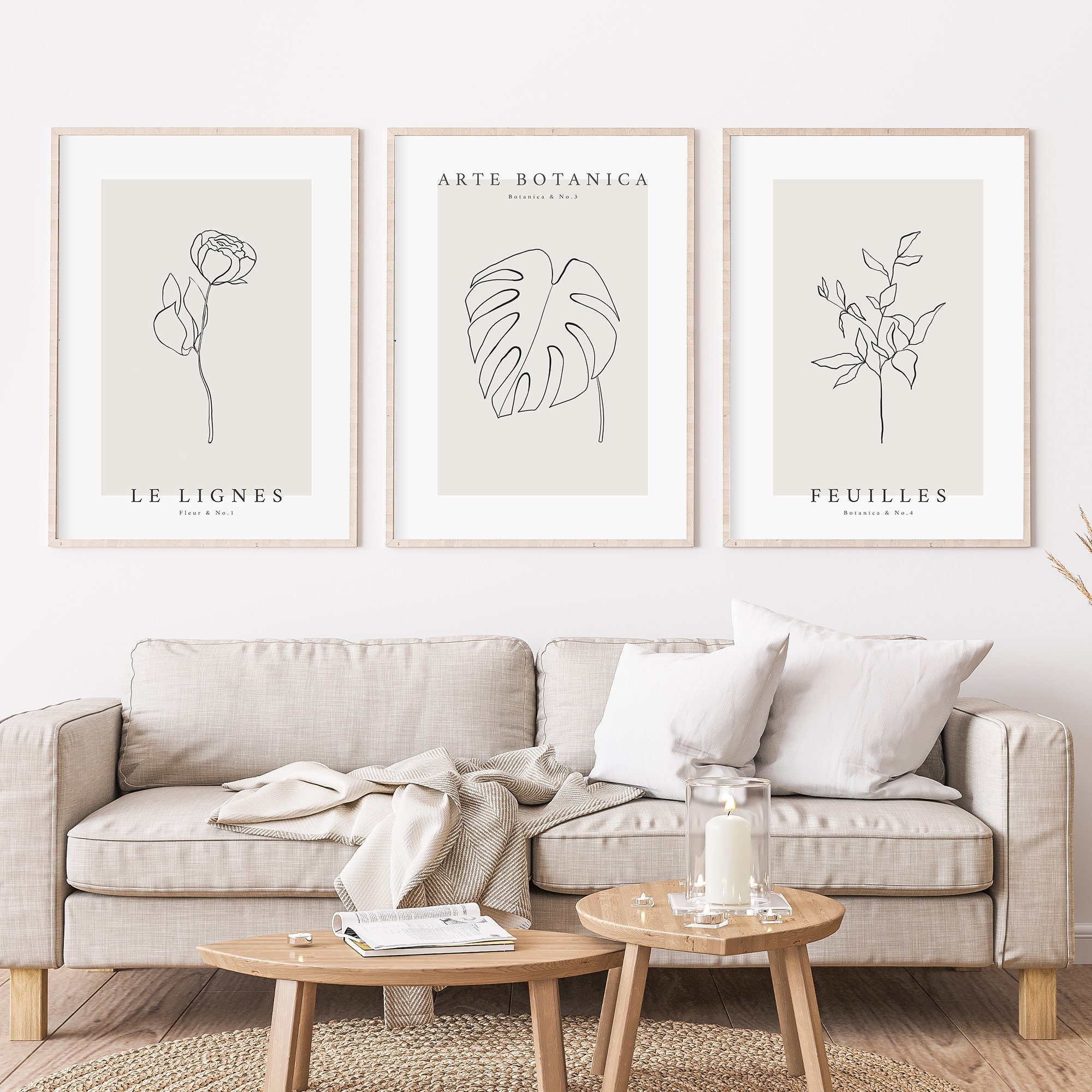 Botanical Line Art. Gallery Wall Set. Botanical Wall Art. Floral Prints.  Botanical Print. Line Art. Modern Botanical Art. Floral Line Art. - Etsy