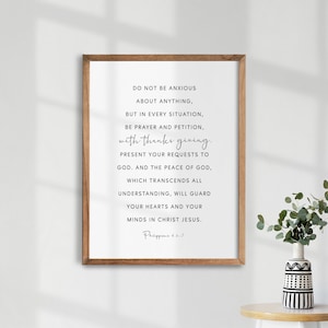 Philippians 4:6-7. Bible Verse Printable. Minimalist Christian Print. Baptism Gift. Scripture Wall Art. Bible Verse Sign. Christian Gift.