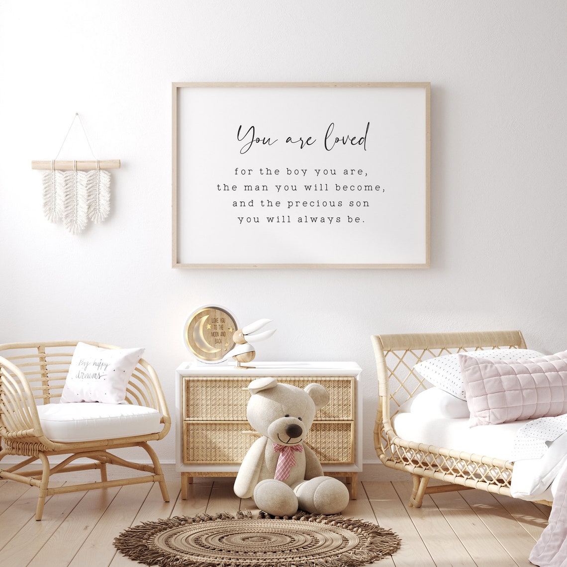 Baby Boy Nursery Wall Art. You Are Loved Sign. Nursery Quote Print ...