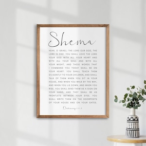 Deuteronomy 6:4-9 Shema. Bible Verse Wall Art. Christian Gift. Modern Bible Verse. Scripture Sign. Church Signs. Christian Wall Decor.
