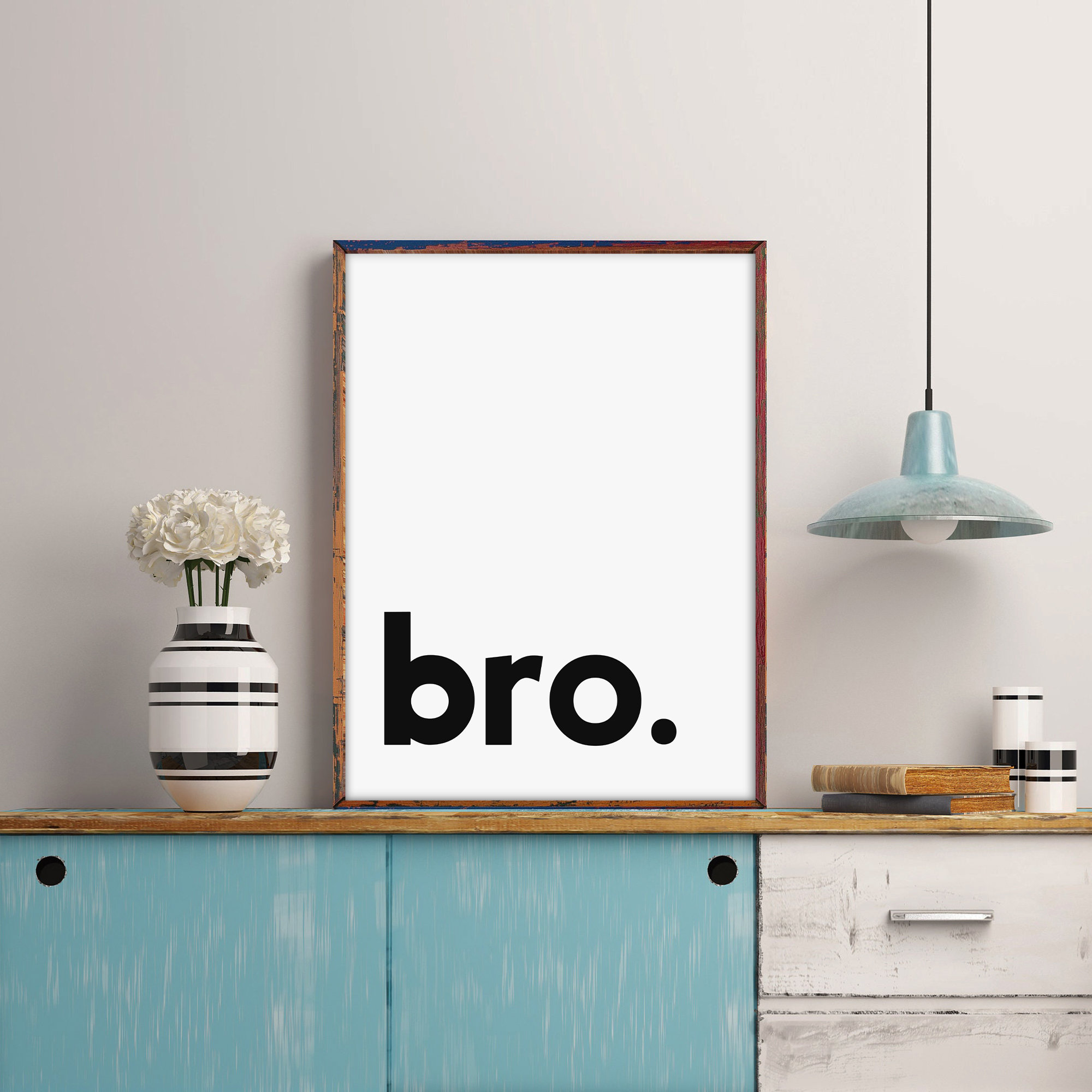 Bro Print, Minimalist Boys Room Decor, Mailed Poster - Etsy