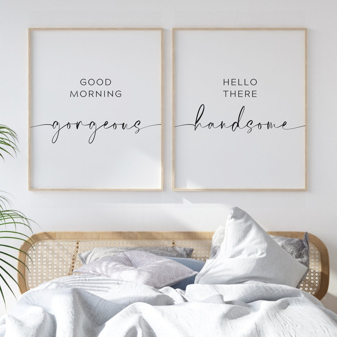 Hello There Handsome, Good Morning Printable Quote. Bedroom