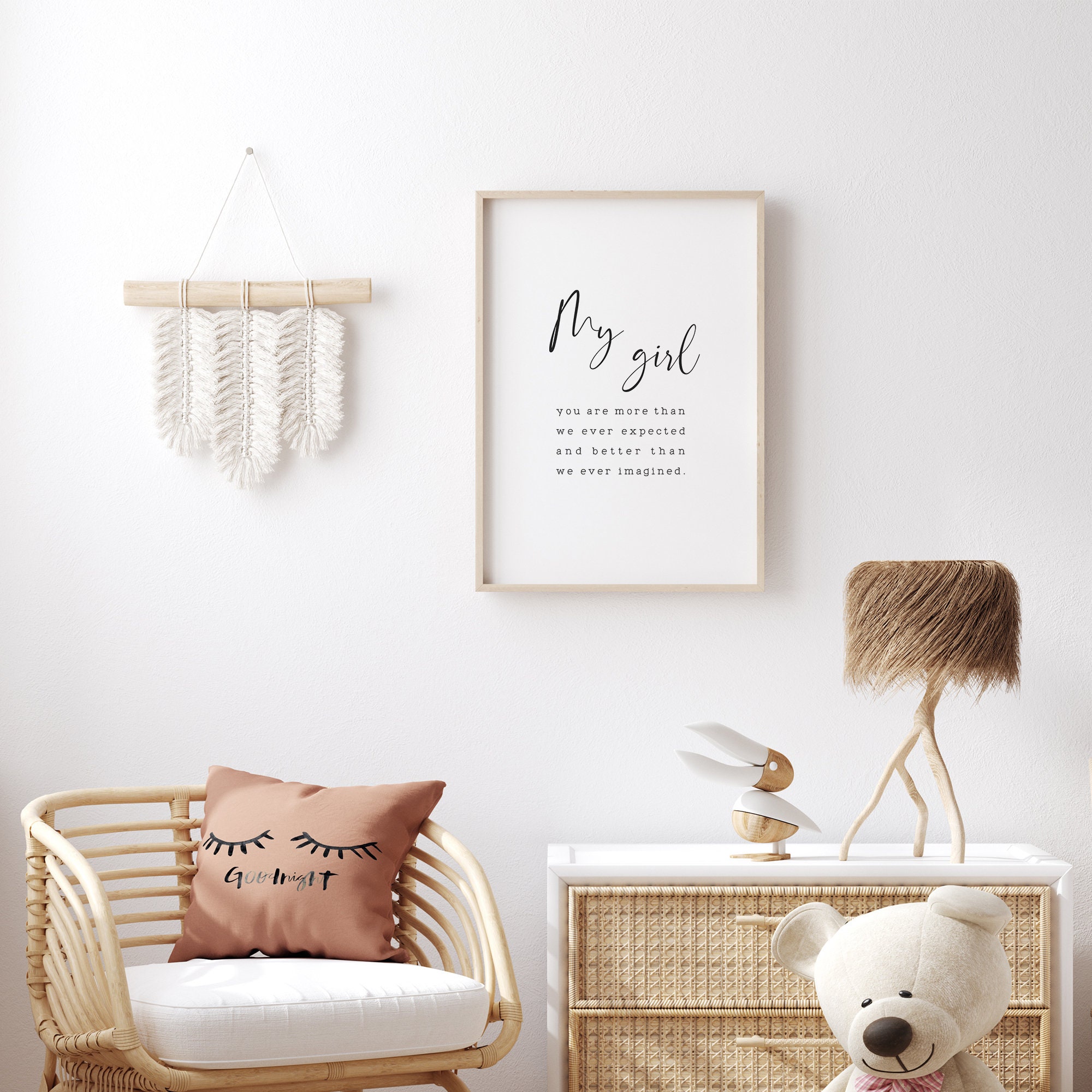 Baby Girl Nursery Quote Print, Minimalist Wall Art (digital Download ...
