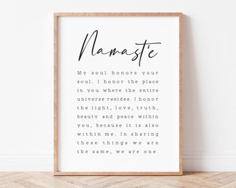 Namaste Definition Print. Namaste sign. Yoga Poster. Meditation Print Yoga Wall Decor. Yoga Wall Decor. Positive Quotes. Namaste Wall Art.