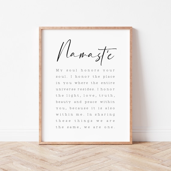 Namaste Definition Print Namaste Sign Namaste Printable 