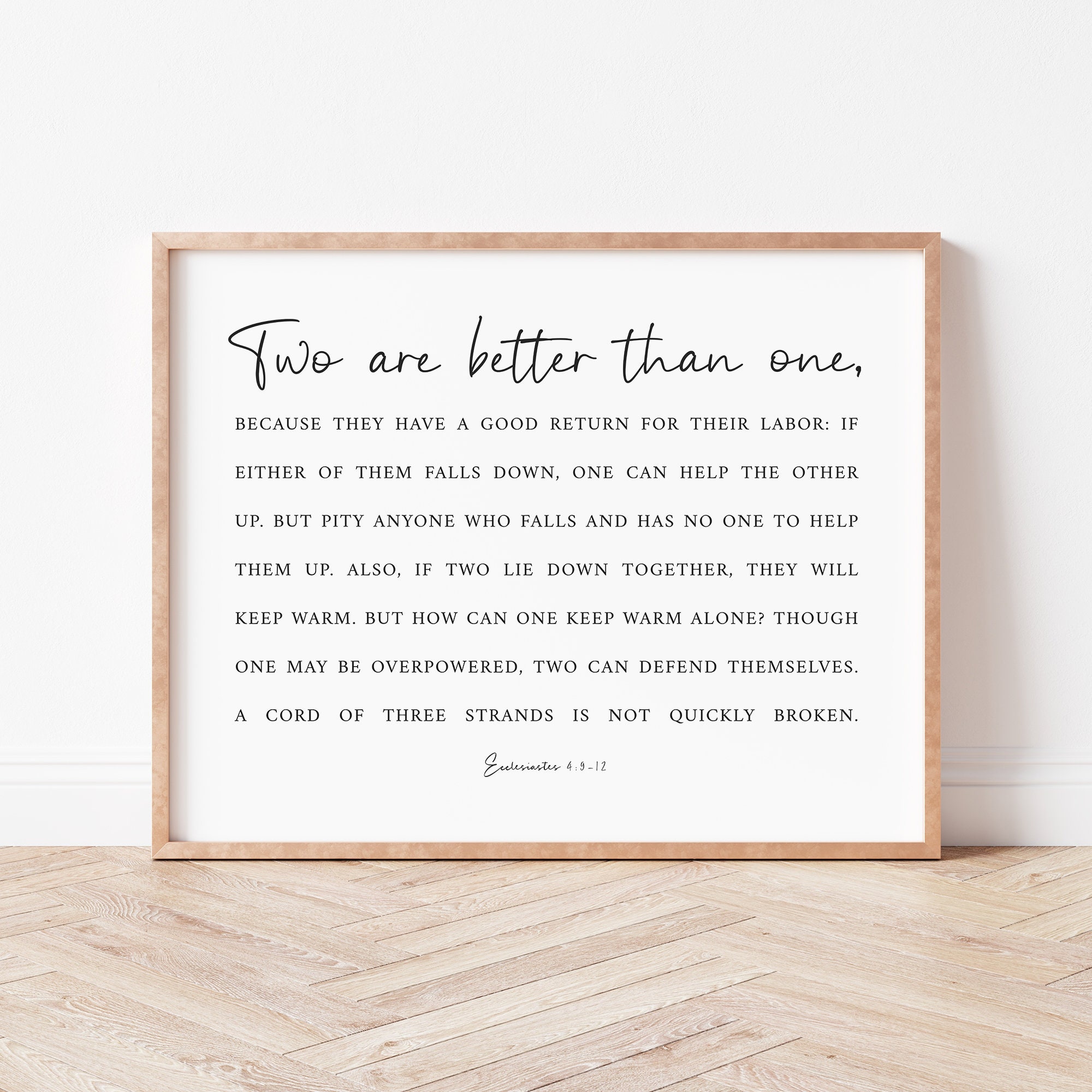 Two Are Better Than One. Ecclesiastes 4912. Wedding Bible Etsy