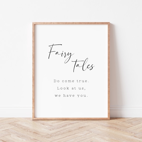 Fairy Tales Printable. Nursery Quotes. Above Crib Sign. Nursery