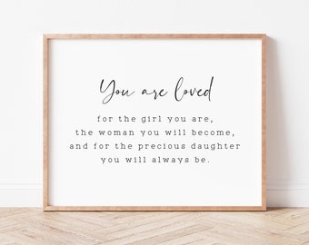 Baby Girl Nursery You Are Loved Nursery Quote Print