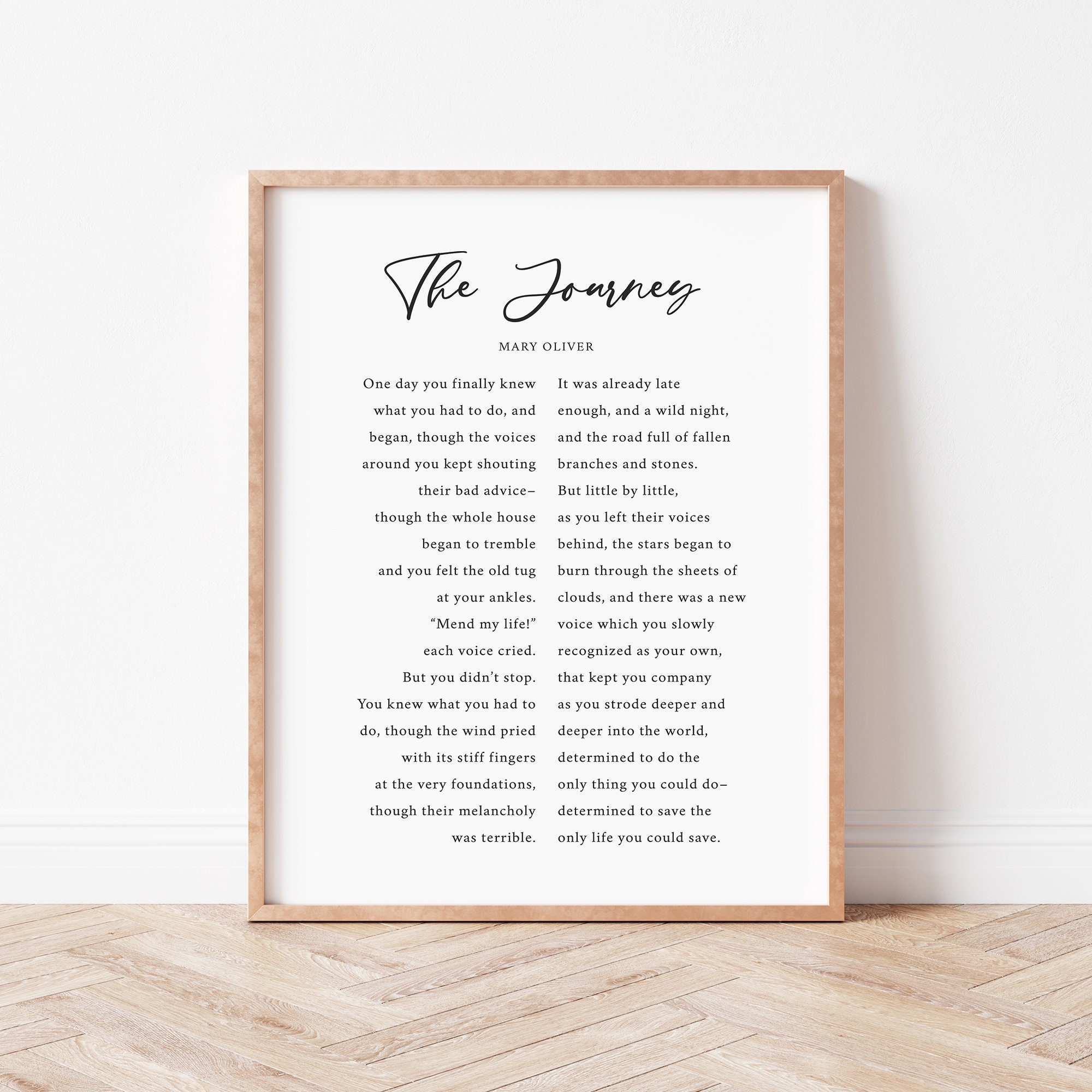 The Journey. Mary Oliver Print. Motivation Wall Decor. | Etsy
