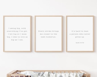 Babe Ruth Quote Print | Baseball Nursery Decor (Digital Download)
