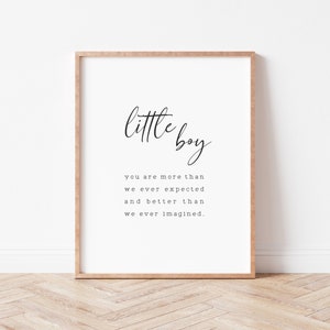 Nursery Quote Print. Baby boy Nursery Print. Little Boy Quote. Baby boy Nursery Sign. Nursery Quotes. Baby Boy Gift. image 1