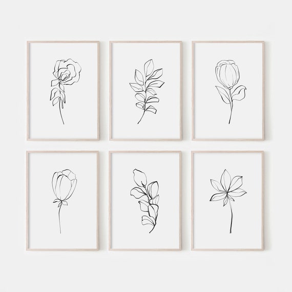 Line art flower best sale