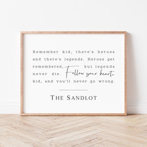 The Sandlot Quote. Nursery Quote Print. Boys Room Wall Art. Baseball Sign. Nursery Prints. Baby Shower Gift. Nursery Decor. Nursery Sign.