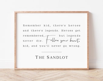 The Sandlot Quote. Nursery Quote Print. Boys Room Wall Art. Baseball Sign. Nursery Prints. Baby Shower Gift. Nursery Decor. Nursery Sign.
