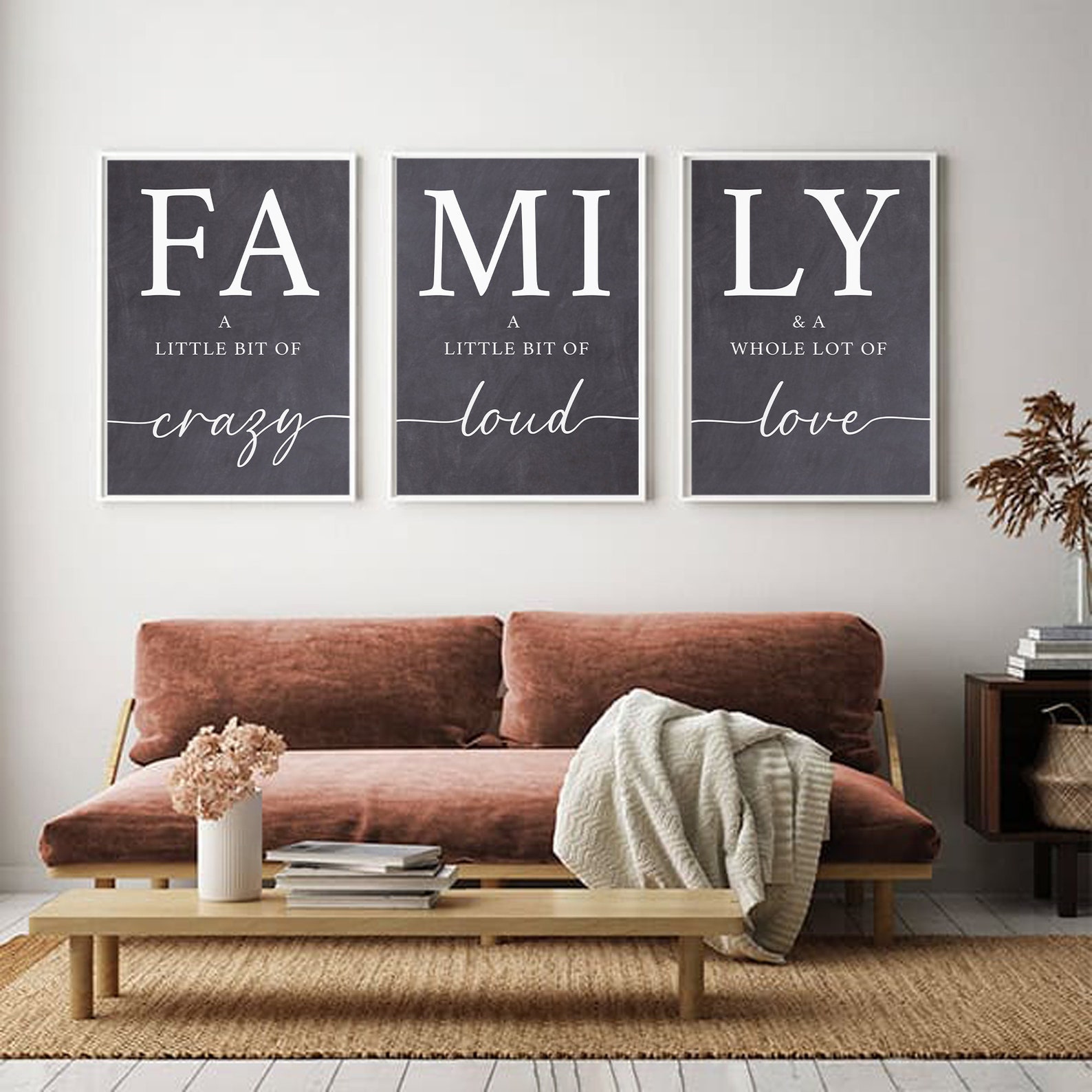 Family Sign. Family A Little Bit of Crazy Sign. Family Print. Black Art ...