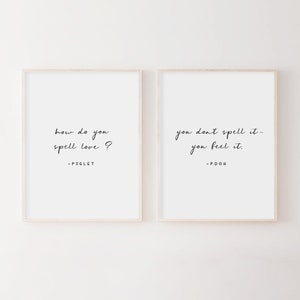 Winnie the Pooh Quotes. Nursery Quotes Wall Art. Baby Room Decor. Nursery Print Set. Set of 2 Prints. Nursery Quote Print.