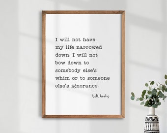 Bell Hooks Quote Print, Feminist Inspirational Wall Art (Digital Download)