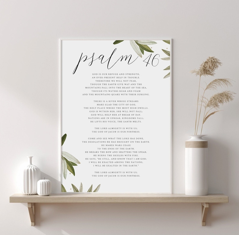Psalm 46 Bible Verse Print, Christian Wall Art (digital Download) - Etsy
