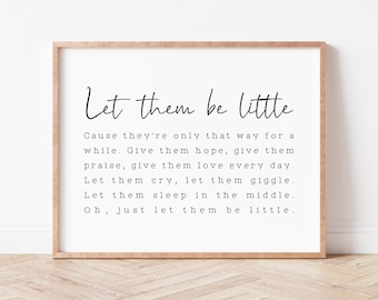 Let Them Be, klein bordje, kinderkamerdecoratie (digitale download)
