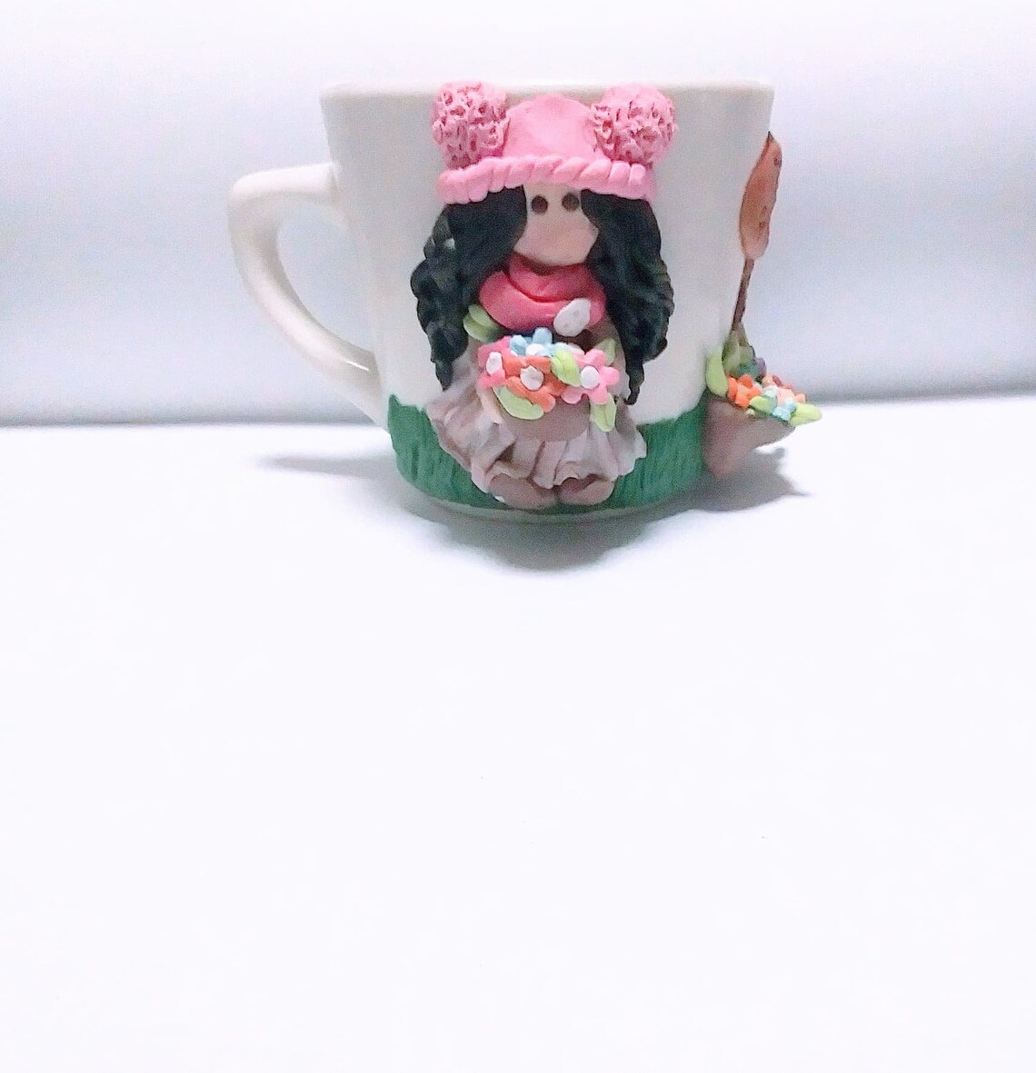 Decorated mug polymer clay mug oven baked clay polymer Etsy