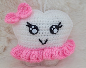 Crochet tooth fairy pillow girl pattern