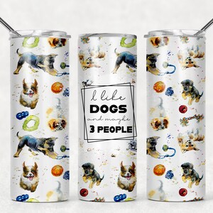 デジタルではありません//犬が好き、多分3人//昇華転写//プレス準備完了//20オンススキニータンブラー転写