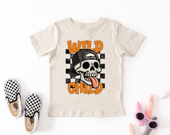 Camiseta infantil de niño salvaje, camiseta infantil de Halloween, camiseta para niño, camiseta para niño, camiseta para niño pequeño