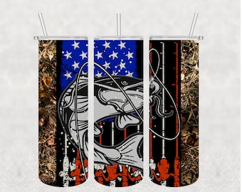 NOT A DIGITAL//Fishing//Sublimation Transfer// Ready To Press// 20 oz Skinny Tumbler Transfer