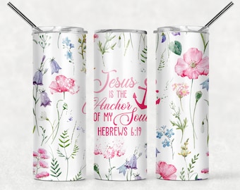 Vaso de versículos de la Biblia TRANSFERENCIA DE SUBLIMACIÓN, Listo para presionar Transferencia de sublimación, 20 oz, Vaso delgado, no es digital