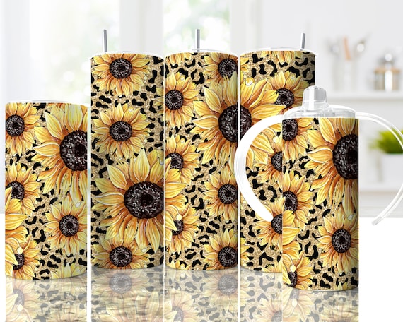 Mama Mini Sunflower 20 oz skinny tumbler transfer - 12 oz kid transfer - sippy cup - water bottle - READY TO PRESS