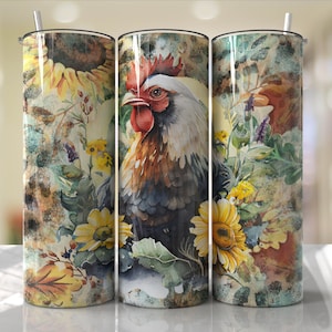 Hen SUBLIMATION TRANSFER, Ready To Press Sublimation Transfer, 20 oz, Skinny Tumbler, Not A Digital
