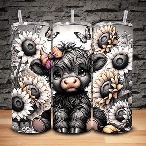 NOT A DIGITAL// Highland Cow Printed Sublimation Transfer// Sublimation Transfer// Ready To Press// 20oz Tumbler Transfer