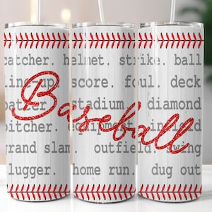 PAS NUMÉRIQUE//Base-ball//Transfert par sublimation//Prêt à presser//Transfert sur verre fin 20 oz
