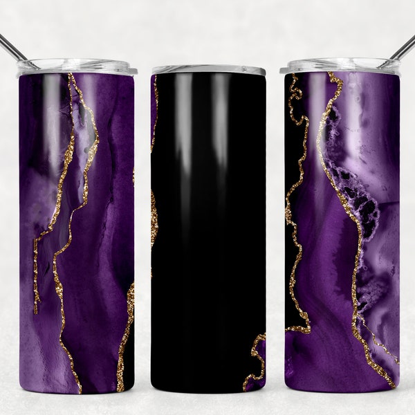 NOT A DIGITAL// Seamless//Purple Agate//Add your own Text// Sublimation Transfer// Ready To Press// 20 oz Skinny Tumbler Transfer